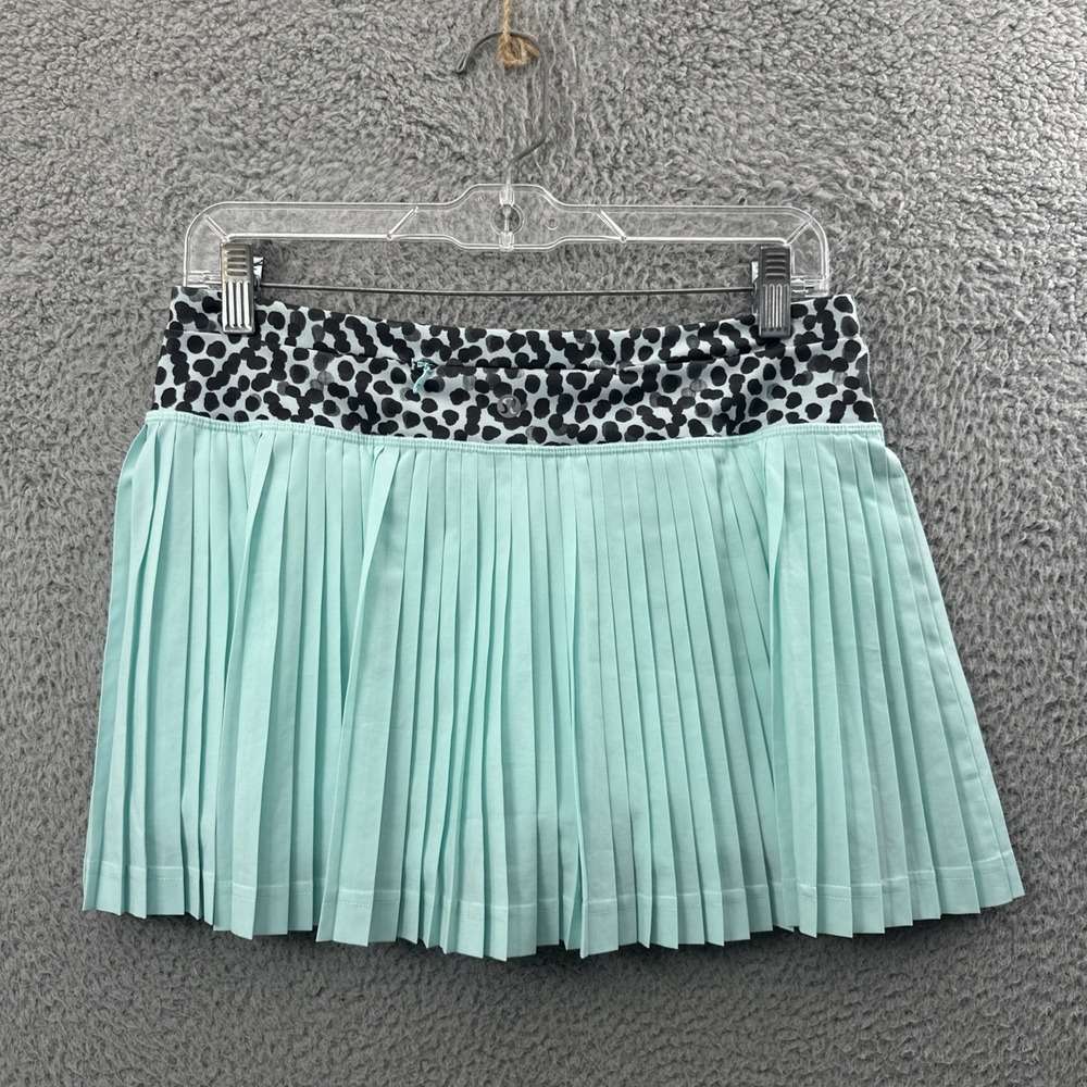 Lululemon Pleat To Street Skirt Skort Ace Spot Tranquil Blue Black Women's 6